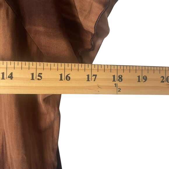 Agenda Y2k Women's Size Large Brown 2000s V Neck Blouse - Picture 6 of 7